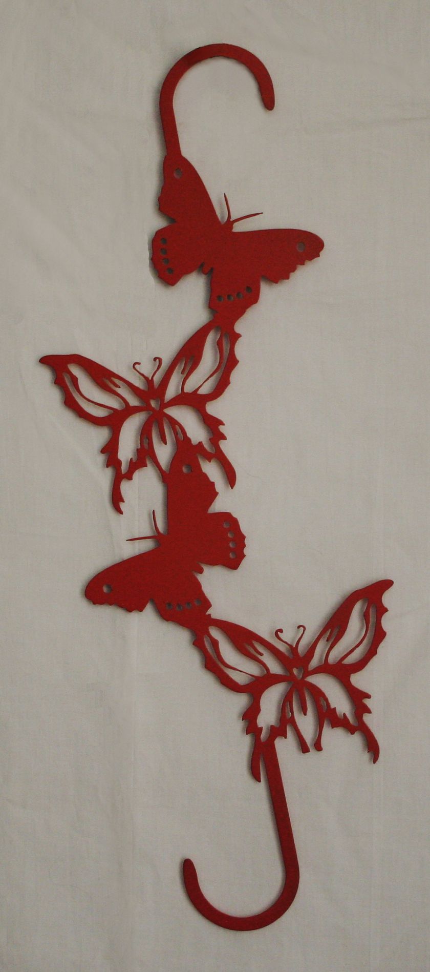 Metal Art, Butterflies, Plant Hanger, Hooks
