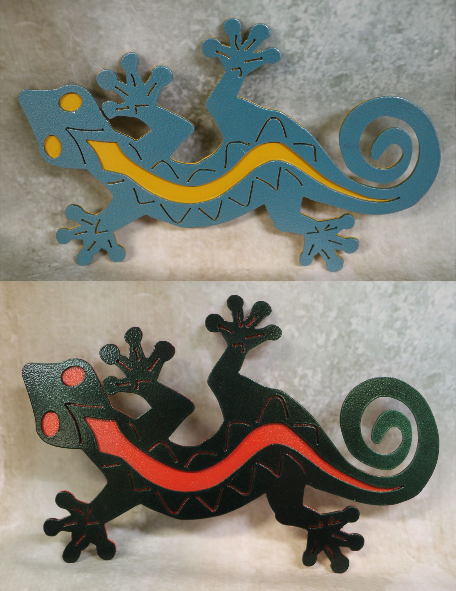 Freestanding Metal Art, Lizard, Curly Tail, Feet, Head, Eyes