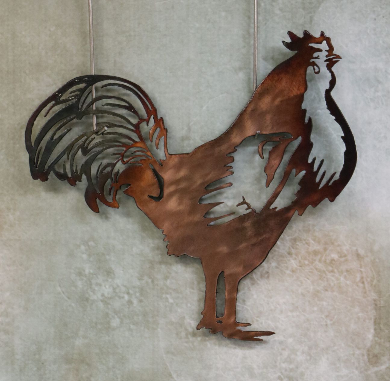 Wall Metal Art, Chicken, Tail Feathers, Comb, Legs, Beak, Copper, Hen