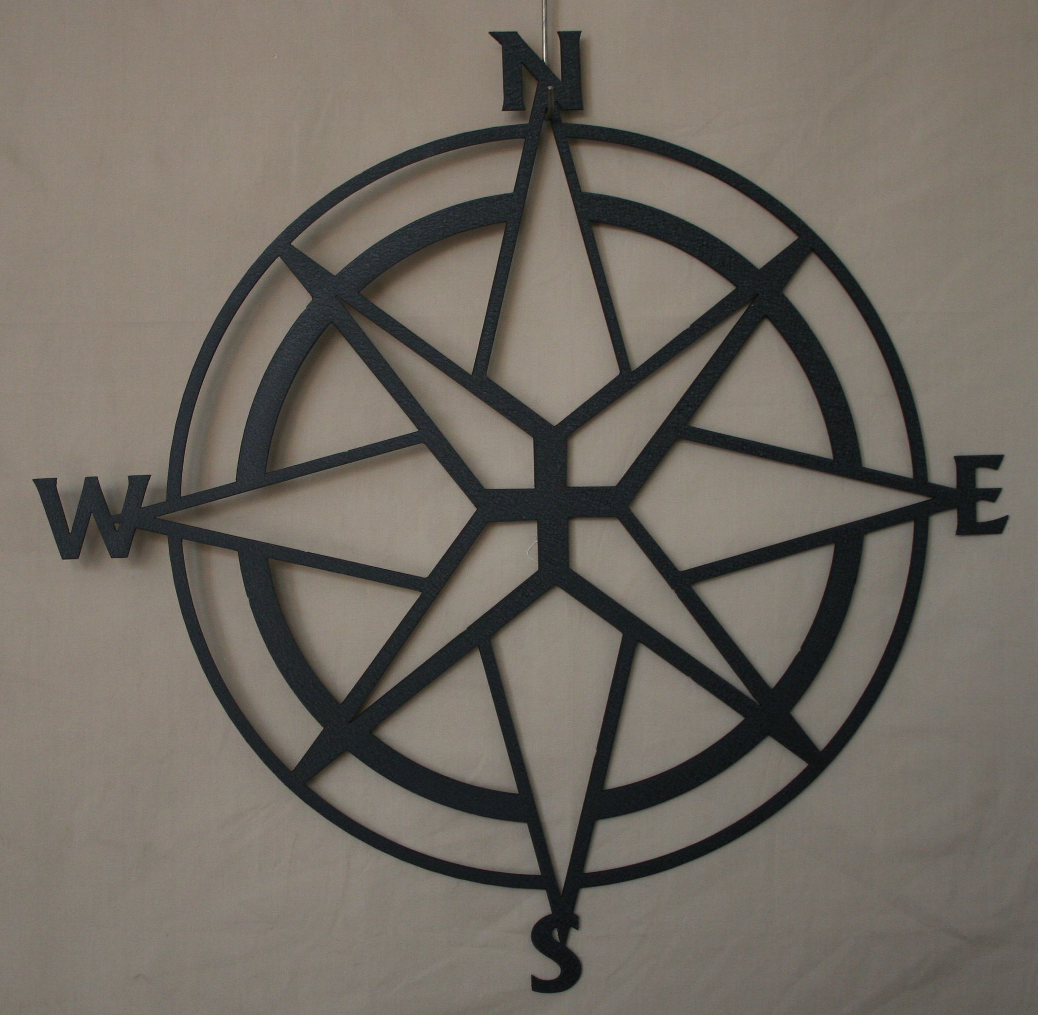 Wall Metal Art, North, South, East, West, Compass, Direction