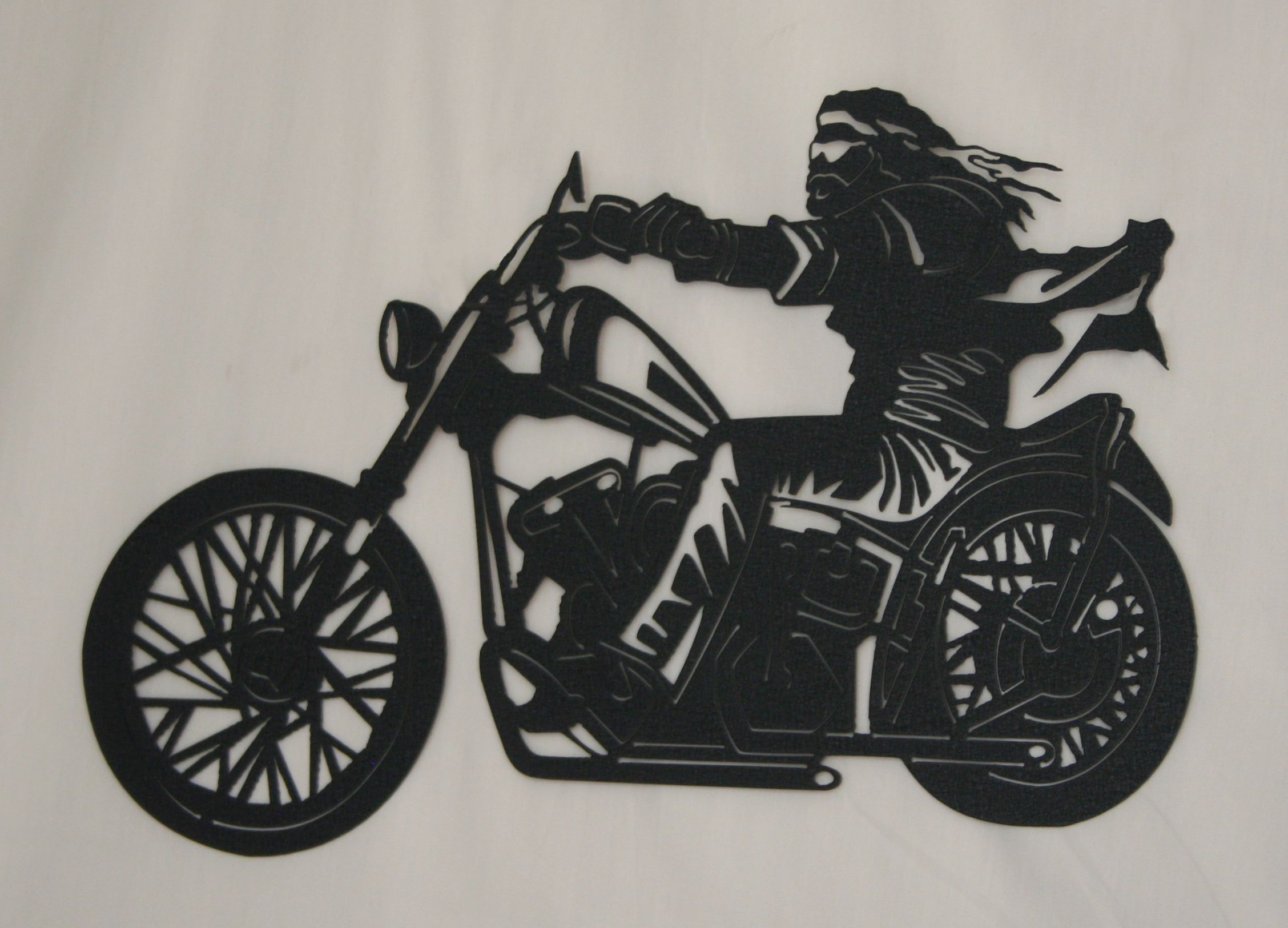 Metal Art, Man Riding Motorcycle, Wind