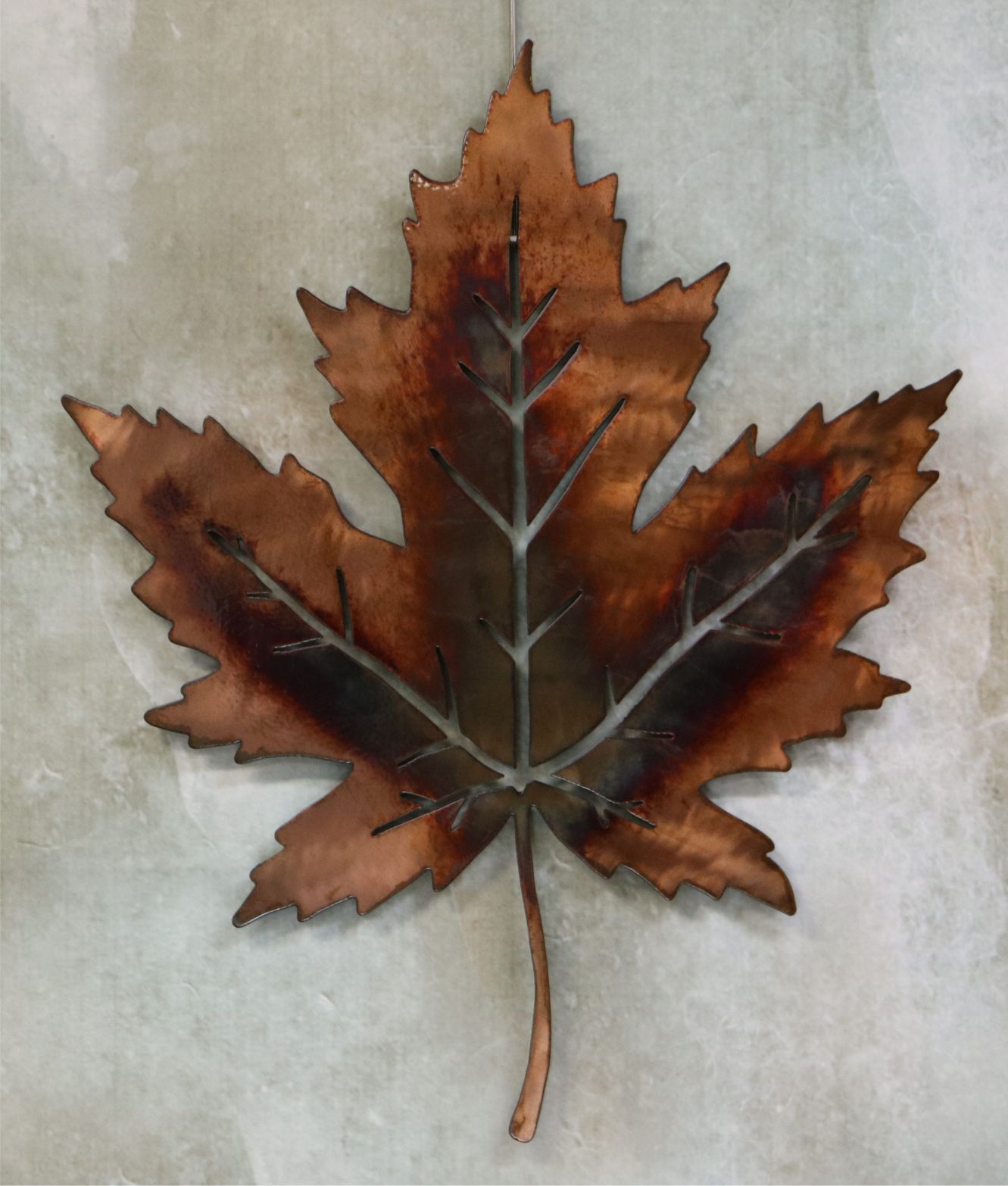Wall Metal Art, Maple Tree Leaf, Copper, Leaf Veins, Stem